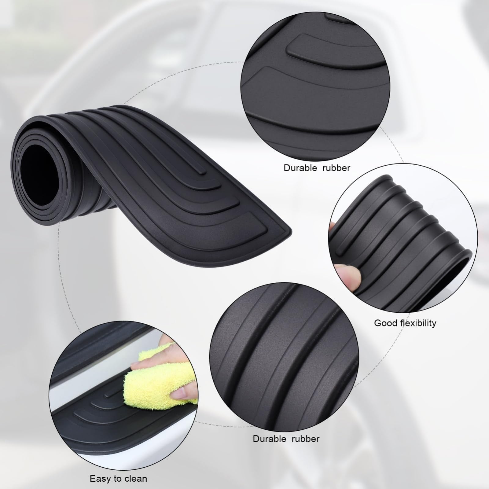 1 Pezzo Striscia Protezione Soglia Carico Bagagliaio Auto per Dacia Duster Extreme Spring, Fascia Protezione Paraurti Posteriore Copertura Bordo Baule,A