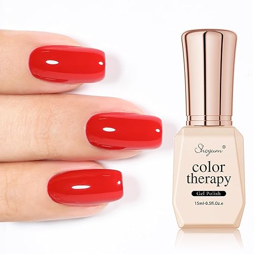 SHOYUM Esmalte de uñas de gel rojo de China, 1 unidad de 0.5 fl oz de esmalte de gel de color Soak Off U V LED Esmalte de uñas de diseño de arte de