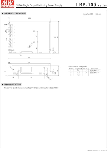Miniatura 6 de lrs-100  12 conmutación fuente de alimentación, salida única, 12 V, 8.5 A, 102 W, 5.08" L x 3.82" W x 1.18" H