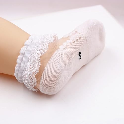 Miniatura 7 de Calcetines con volantes para niña pequeña, calcetines de encaje doble para bebé, calcetines brillantes con volantes grandes y arcoíris para bebés, 5