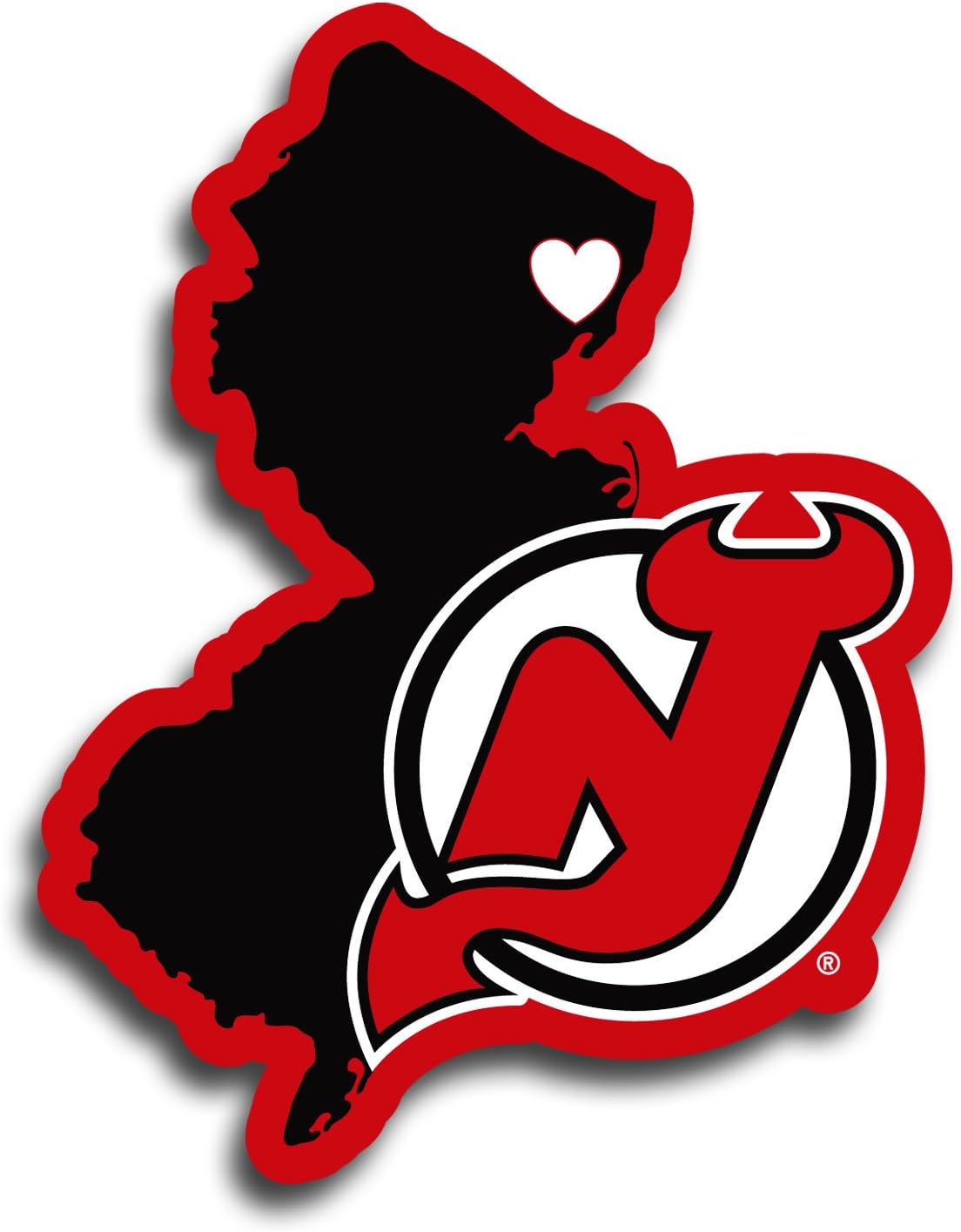 (New Jersey Devils, 13cm , Red) - NHL unisex Home State Decal