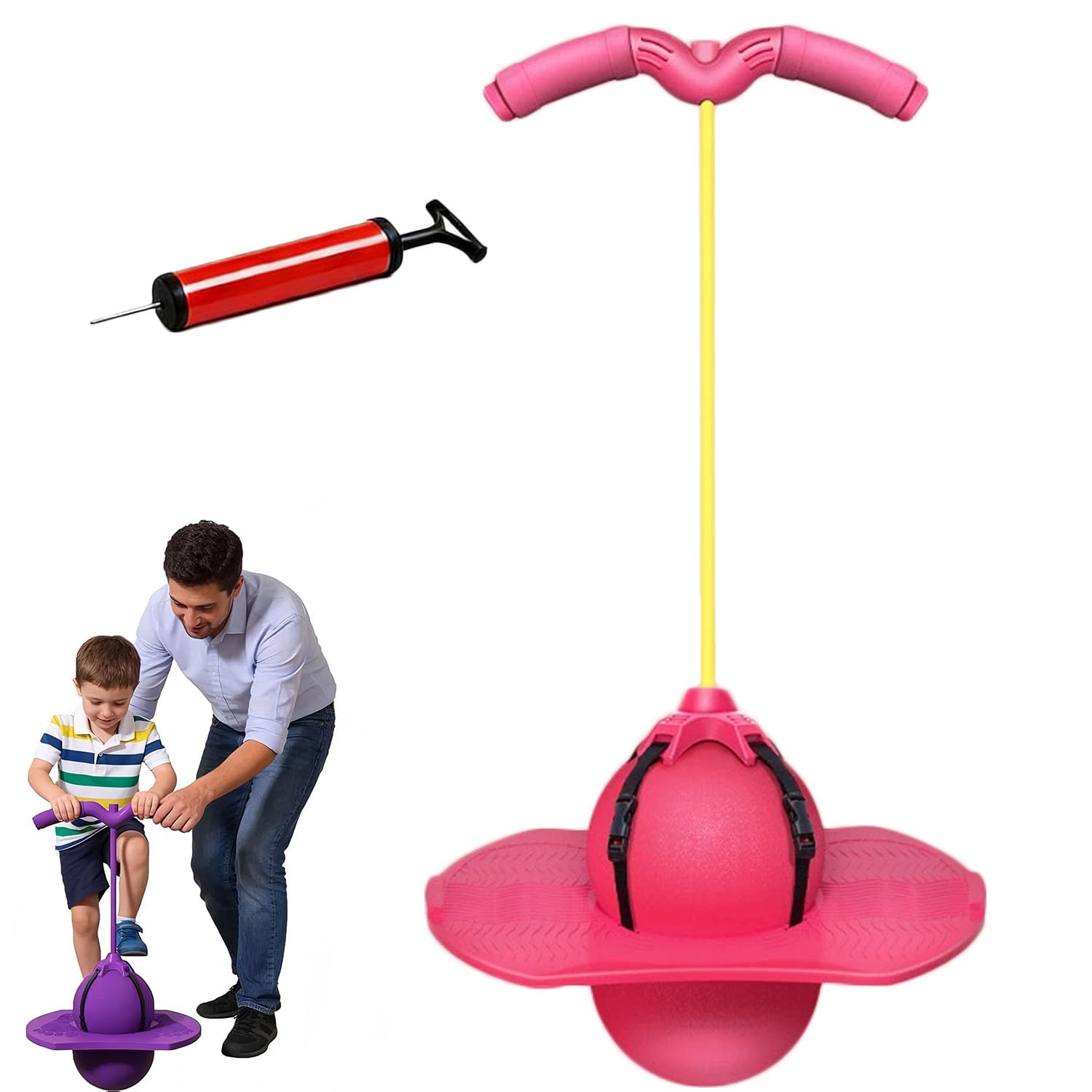 Balance Jumping Ball, Pogo Sticks for Girls Pogo Stick with Handle, Up to 220lbs/100kg