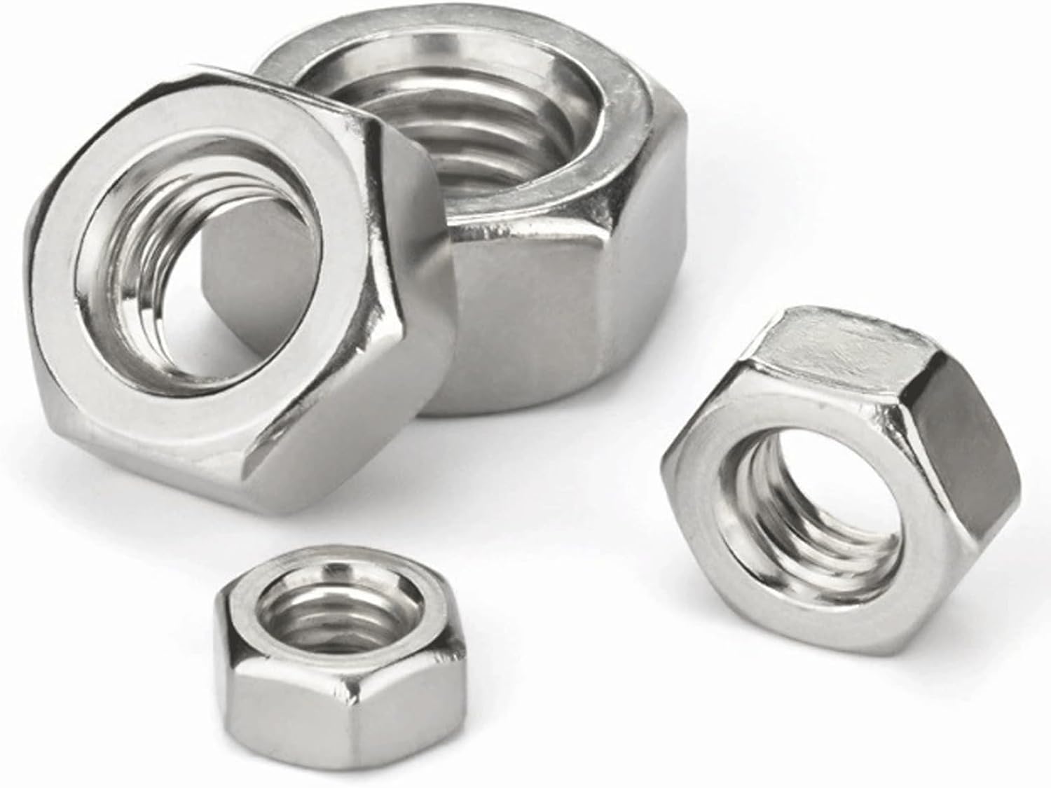 esmen Locking Nuts 1/2/5/10/25pcs 304 Stainless Steel Hex Hex Nut M1.6 M2 M2.5 M3 M3.5 M4 M5 M6 M8 M10 M12 M16 M20 M24 Bolt Nuts