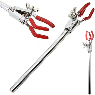 New Single Adjustment Three Prong Extension Flask Clip Clamp For Chemistry Lab Stand