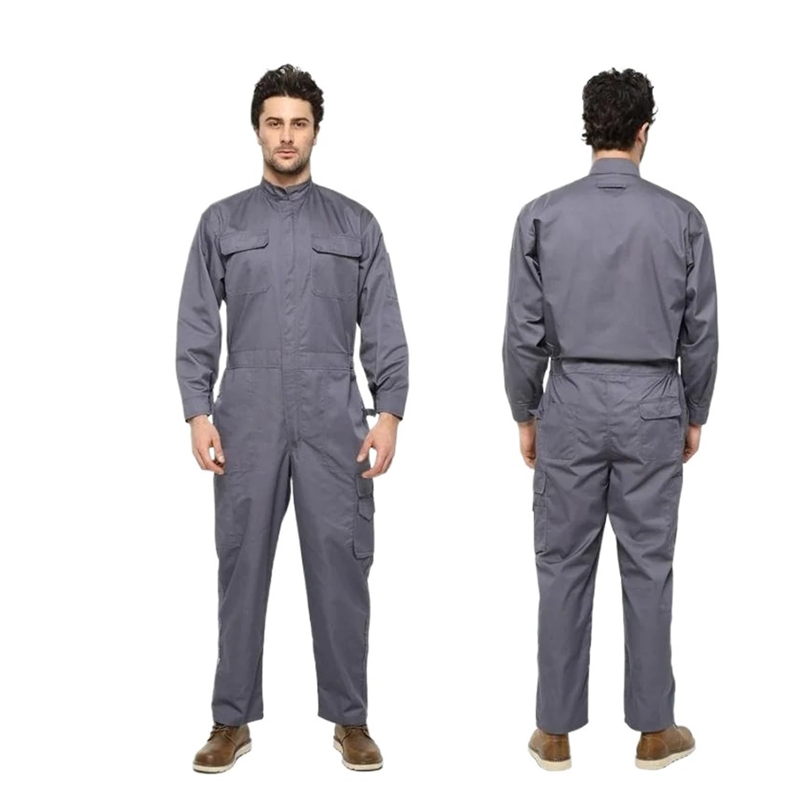 Tuta Da Lavoro Uomo Tute da lavoro for uomo for riparatore di verniciatura Abbigliamento da lavoro Taglie forti Tute protettive Uniformi di sicurezza(Grey,4XL)