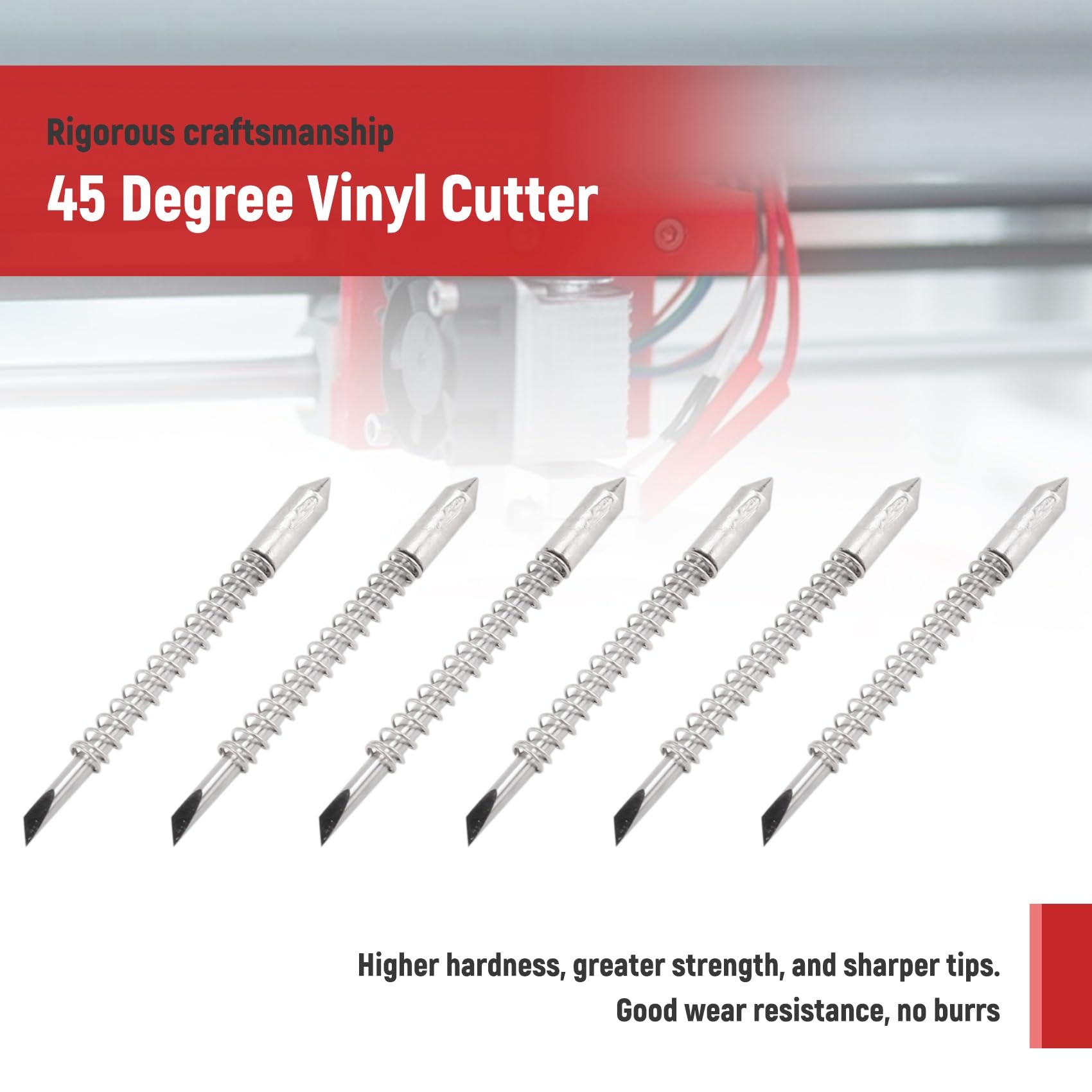 Lizusidtsy 100Pcs 45 Degree Vinyl Cutter Plotter Blades for Graphtec CB09U CB09 Silhouette Cameo Cutting Knife for, Red