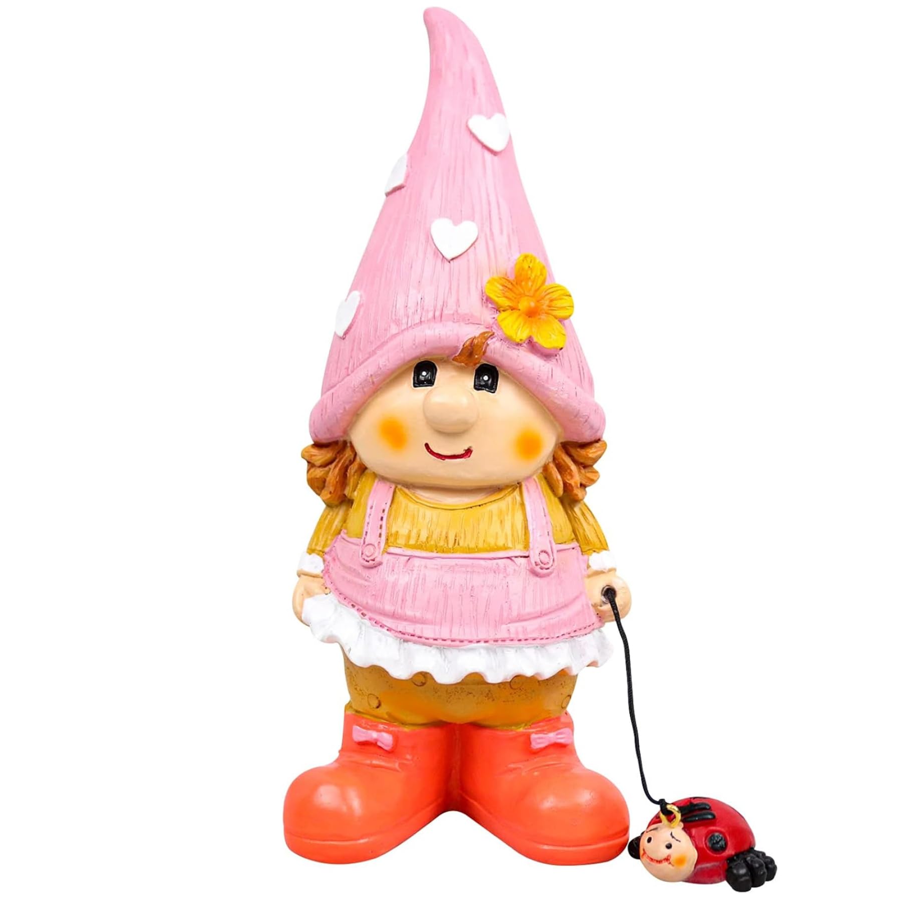Gnome Statue, Garden Gnomes Colorful Adorable Self-Standing Gnome Figurines with Cute Expressions & Weather-Resistant Resin Ornaments for Indoor Outdoor, Garden Gnomes Outdoor, Female