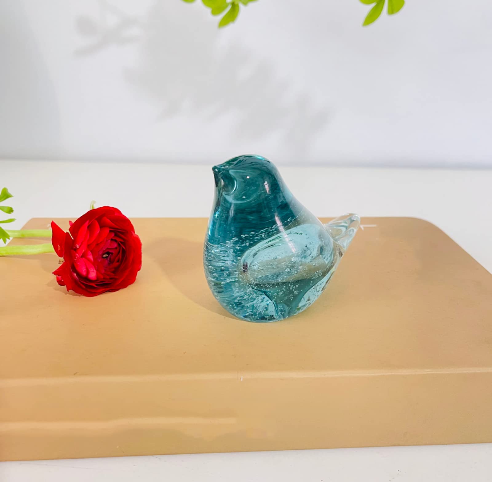 Amazon.co.jp: 手作りガラス青い鳥鳩飲み込む置物吹きガラス色釉薬
