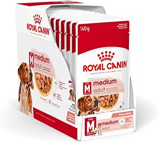Royal Canin Medium Adult | 10 x 140 g | Alleinfuttermittel für ausgewachsene, mittelgroße Hunde von 11 bis 25 kg | Von 12 Monaten bis 10 Jahre | Mit ausgewählten Zutaten product image
