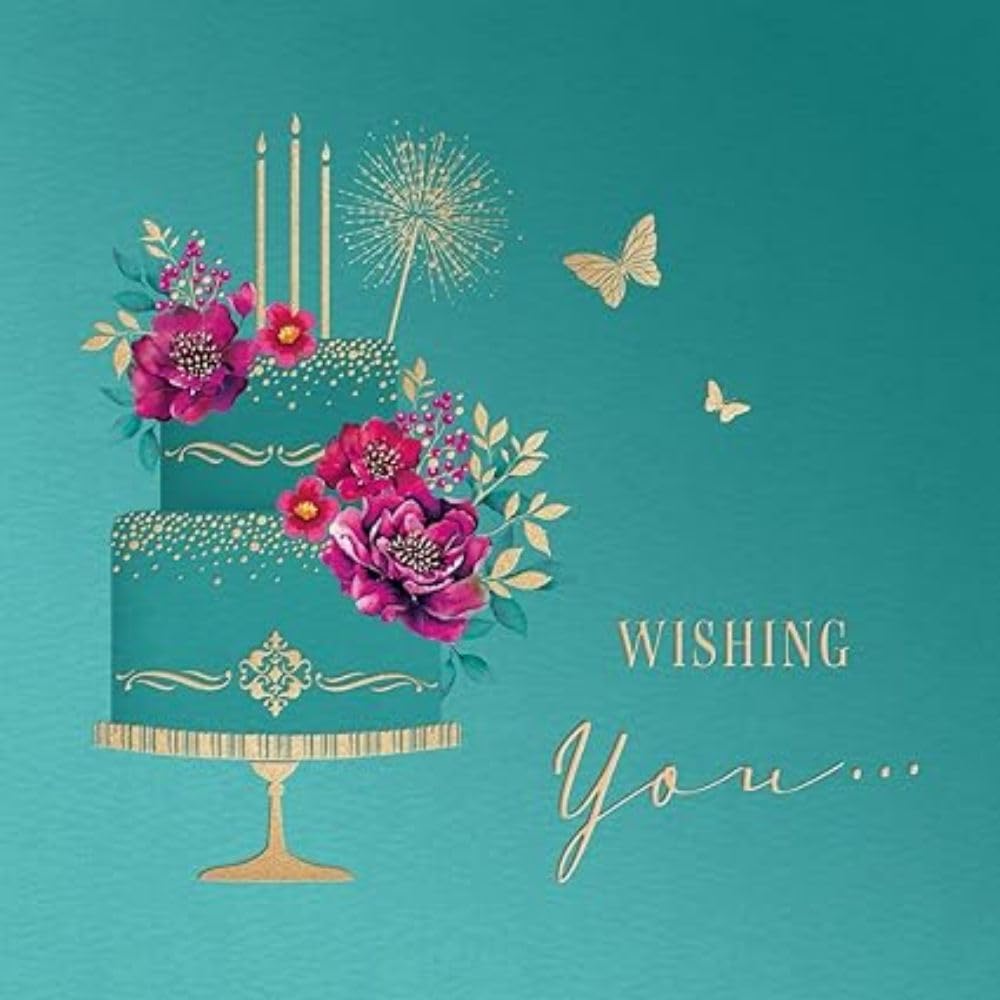 Piccadilly Greetings Modern Luxury Birthday Card, Tier Cake - 160 mm sq