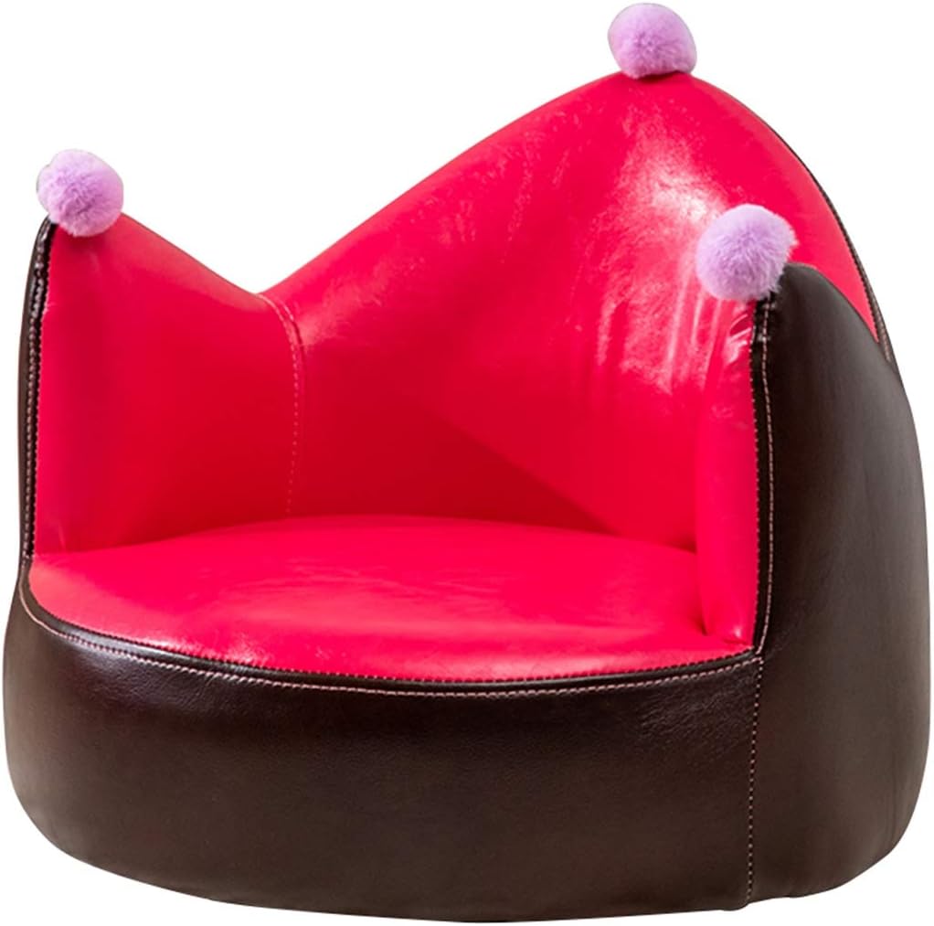 Couch Sofa Chair for Boys Simple Bedroom Small Bright PU Leather Armchair Princess Entertainment Game Rest Sofa Chair Load-Bearing 90kg (Color : Blue Size: 515045cm) (Rose Red 51 * 50 * 45cm)