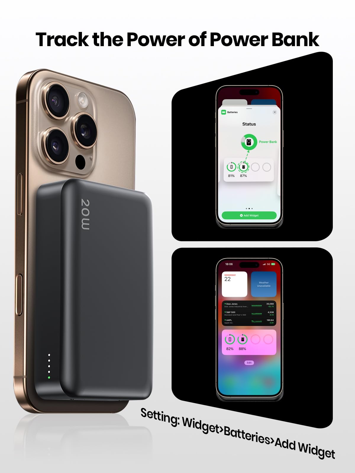 Amazon.com: Magnetic Power Bank 20000mAh Wireless Portable Charger