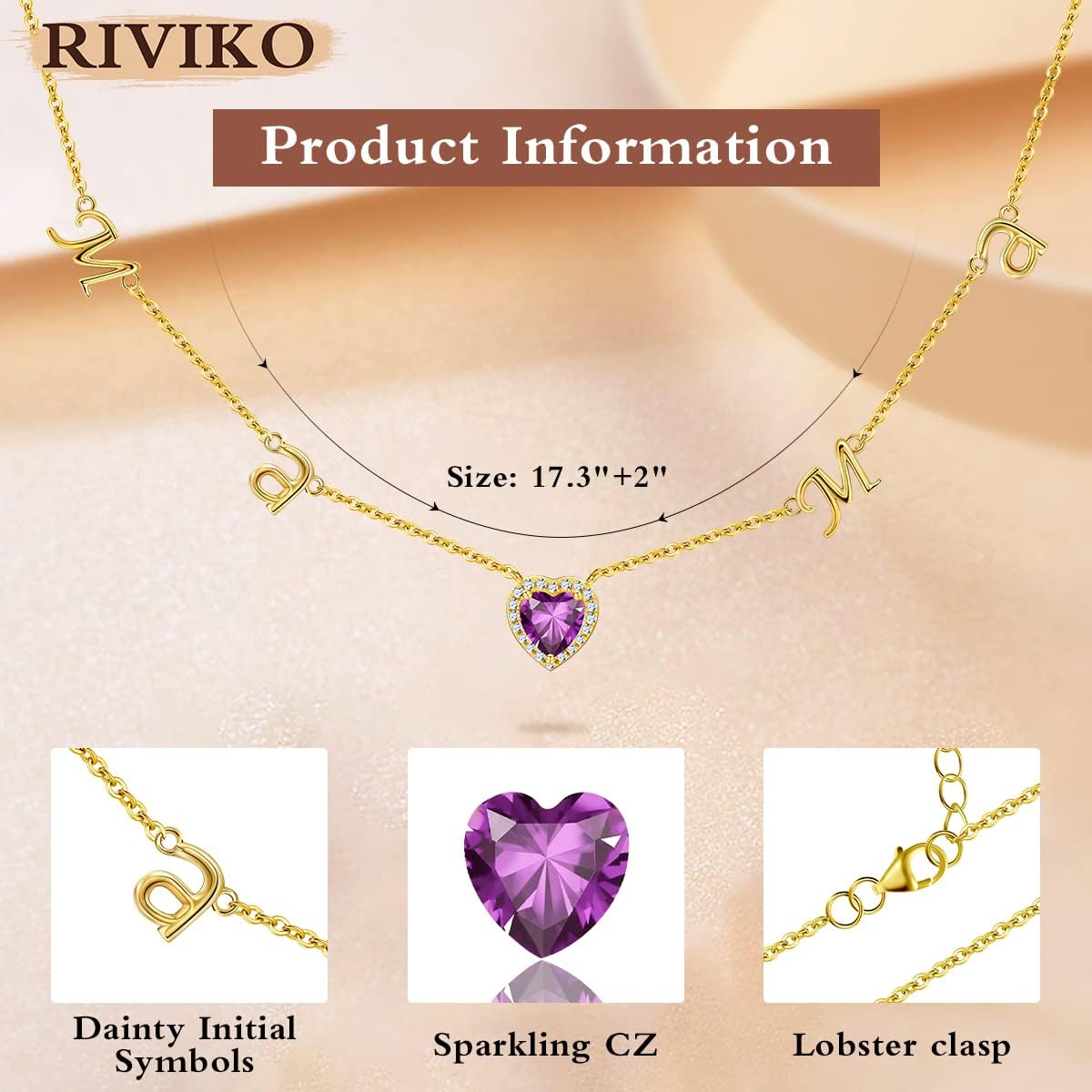 RIVIKO Mama ネックレス レディース 上品なハート マザーズネックレス 925スターリングシルバー ジルコニア ママジュエ