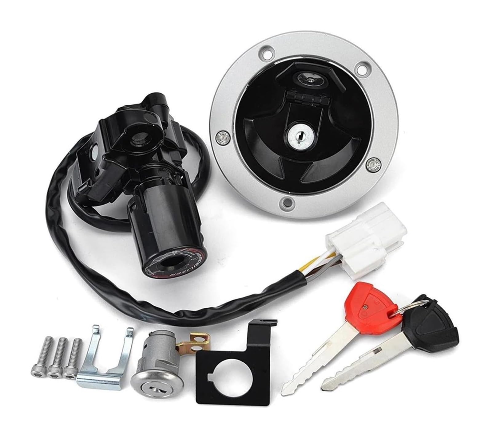 Cerradura De Encendido para Kawasaki para ZX1000 para Ninja 1000 2011-2017 27045-5492 27005-0568 Interruptor Arranque Bloqueo Motocicleta Tanque Combustible 2 Llaves