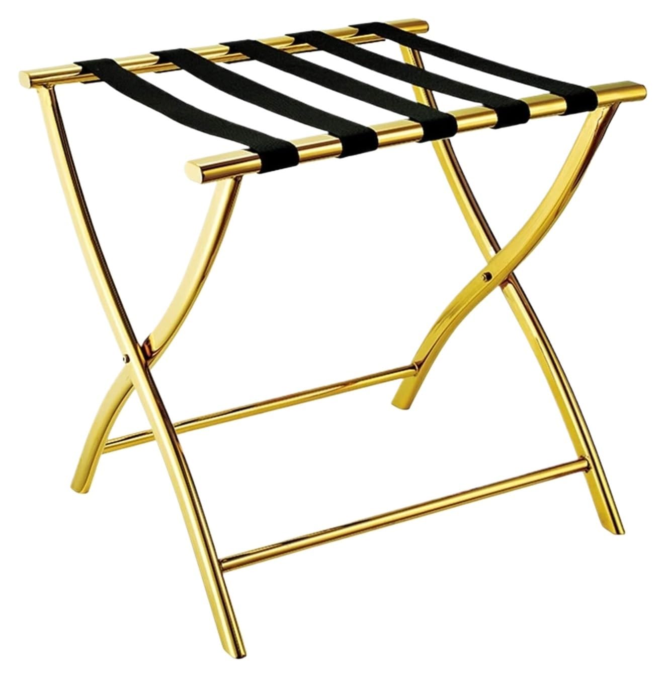 Kofferständer Gepäckträger Faltender Koffer-Stand-Edelstahl-Gepäckträger Für Hotel-Gästezimmer-Schlafzimmer Gepäckständer Platzsparend(Gold)