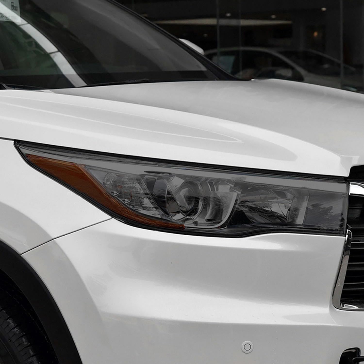 JCAKES 2 Pcs Car Headlight Protective Film Vinyl Restoration Transparent Black TPU Sticker，for Toyota Highlander 2022-2023 Accessories