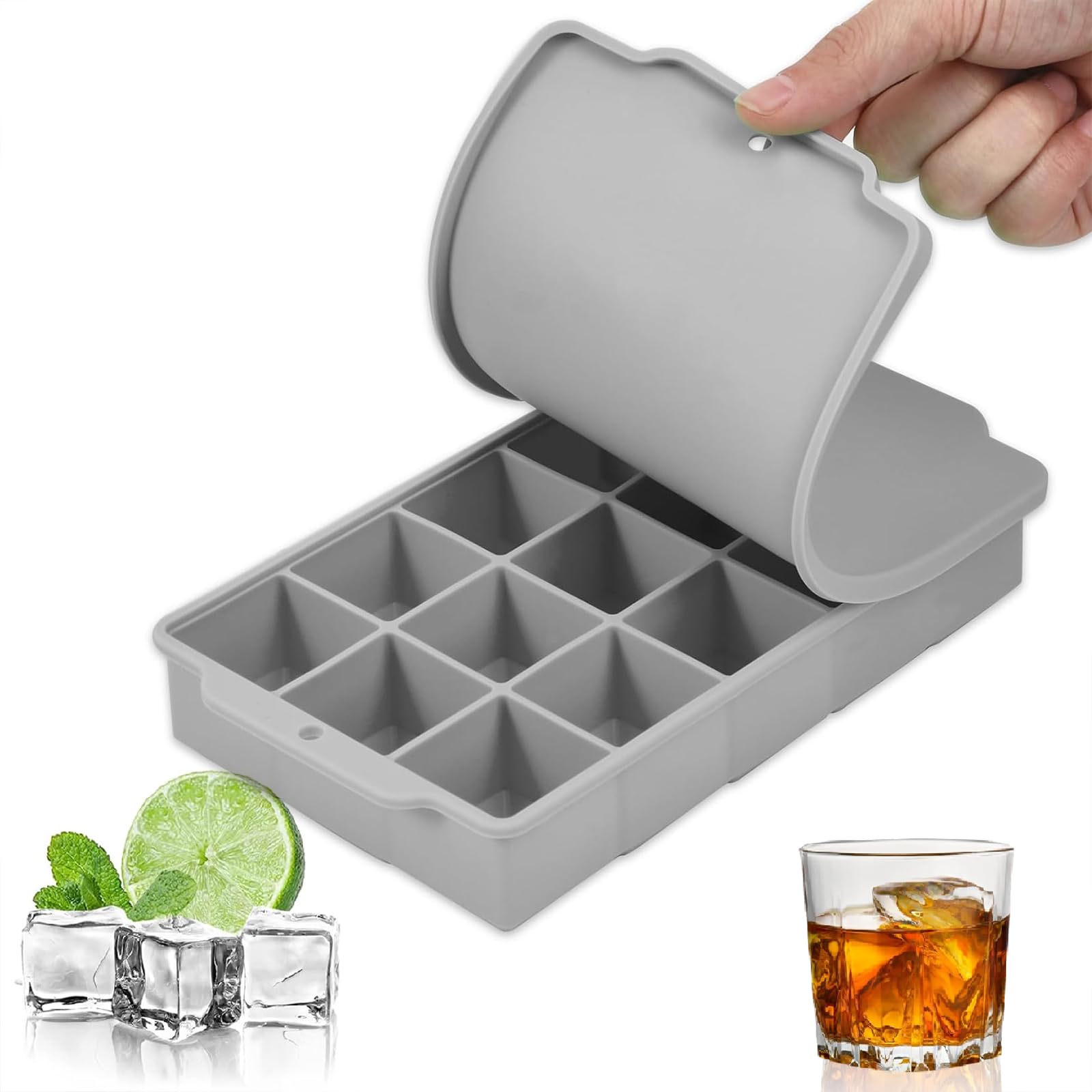 Amazon | ESTVLB シリコン 製氷皿 製氷器 四角氷 3.5cm シリコン製氷機 