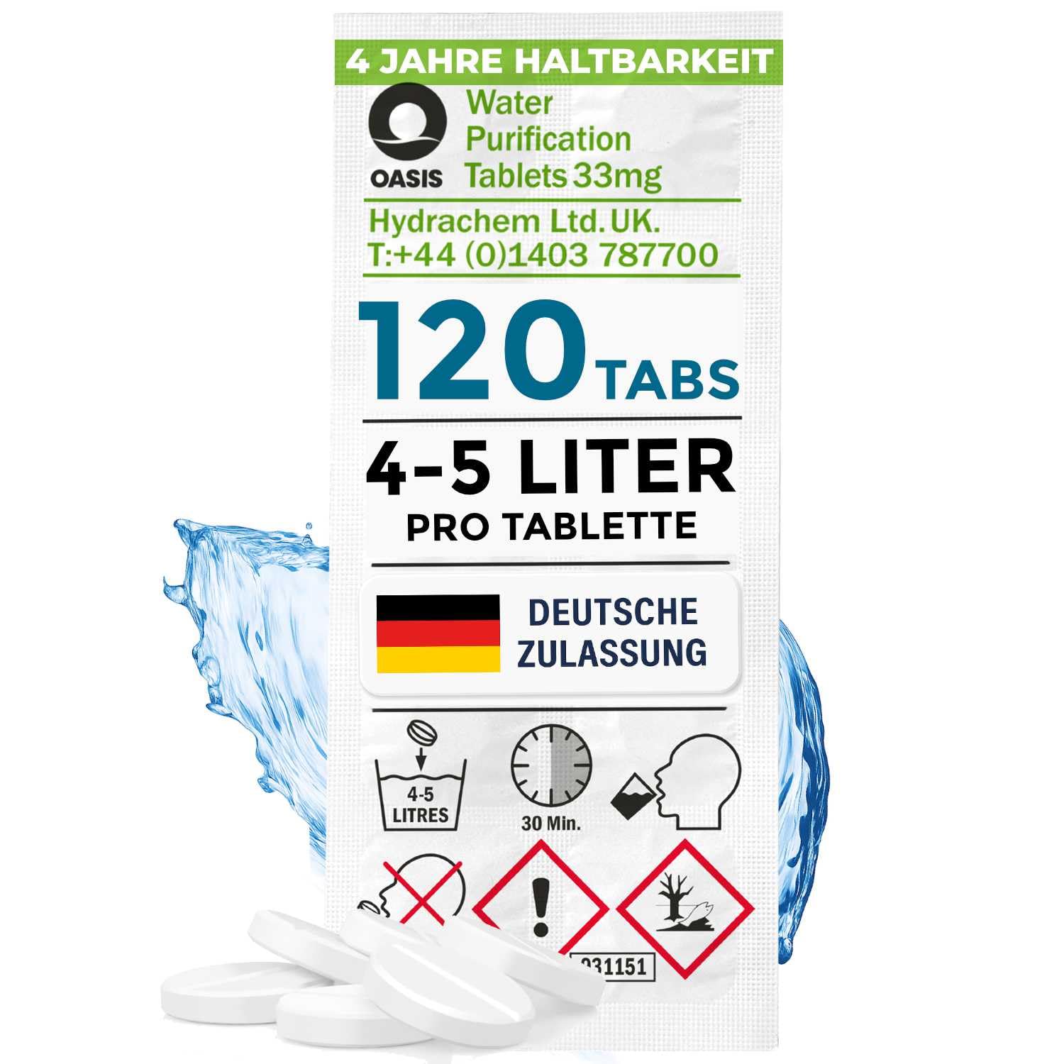 Wicked Chili Water Treatment Drinking Water (120 Tablets) Water Purification & Drinking Water Treatment 4-5 Litres Each Emergency Travel Equipment, Tablets for Blackout, Emergency Backpack, Travel Pharmacy – Wicked Chili product photo