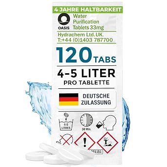 Wicked Chili Water Purification Tablets Pack of 120 4-5 Litres of Drinking Water