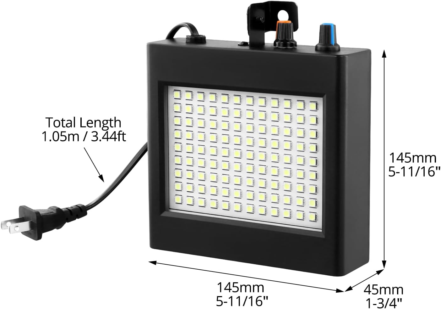 QWORK 108 LED Strobe Light Sound Activated - Plug-in Flash Lamp with Adjustable Speed for Parties