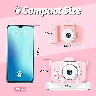 Goopow Kids Camera Toys for 3-8 Year Old Girls Boys,Children Digital Video Camcorder Camera with Cartoon Soft Silicone Cover, Best Chritmas Birthday Festival Gift for Kids - 32G SD Card Included