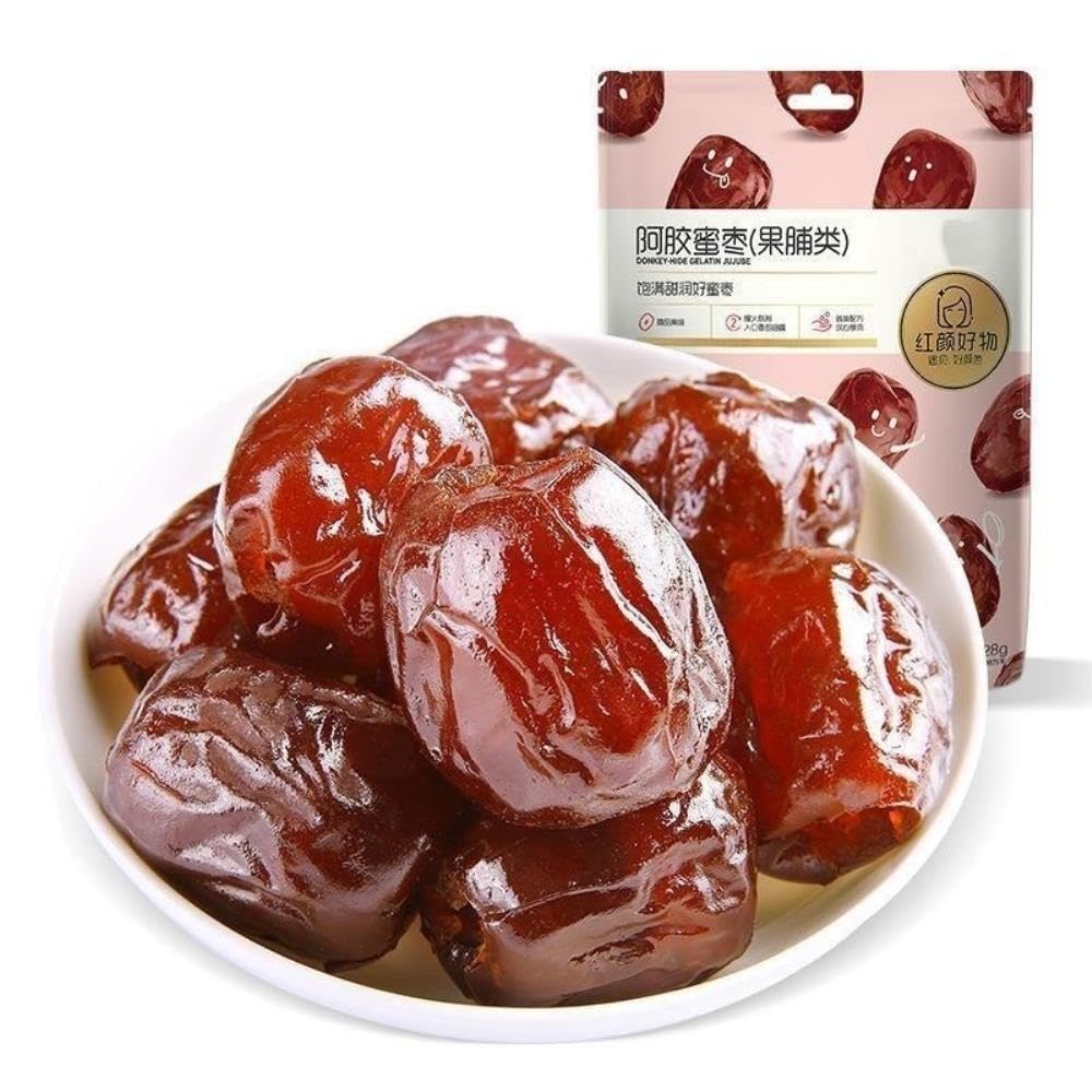 Azufaifa confitada sin hueso 228G, dátil rojo semillas, refrigerio informal de frutas en conserva(3pcs)