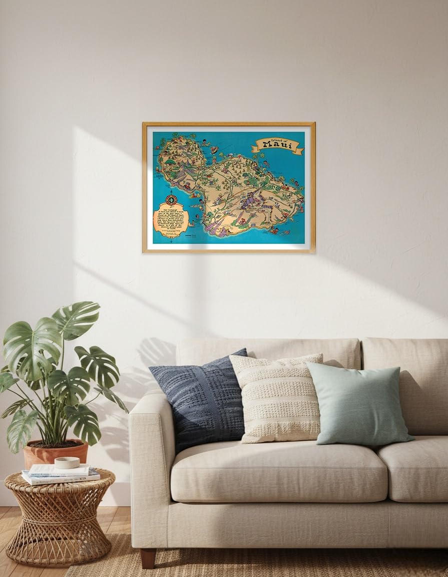 Amazon.com: Island of Maui Hawaii Poster Print | Vintage Pictorial