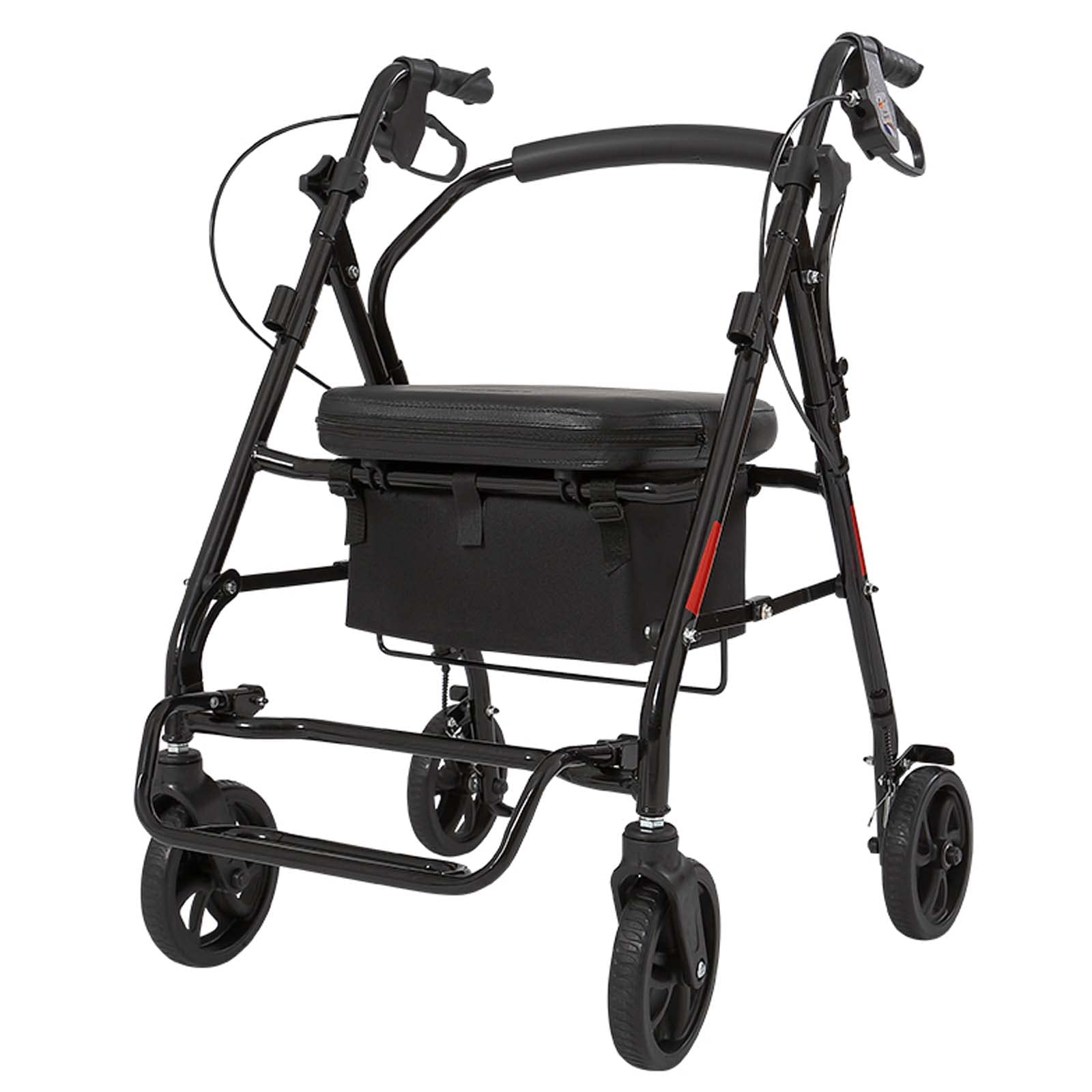 Rollator Walker z siedziskiem, kółka 19,8 cm, dla seniorów, regulowany uchwyt, nośność do 99 kg.