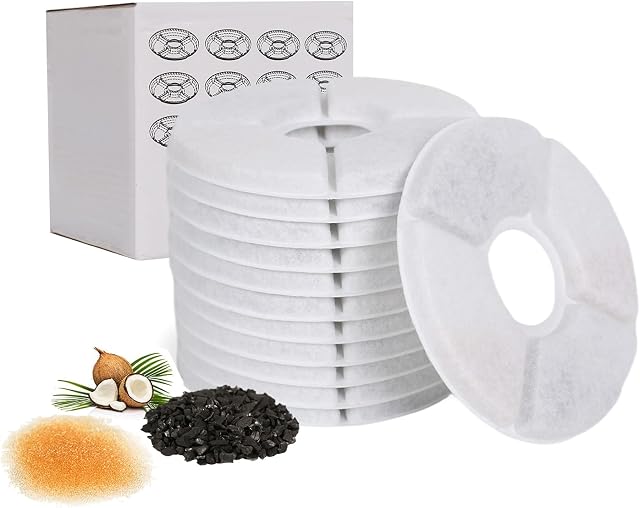 12 Packs Cat Water Fountain Filters,Pet Fountain Replacement Filters ,cat fountain filterwith Resin and Active Carbon for Automatic Flower Water Cat Fountain