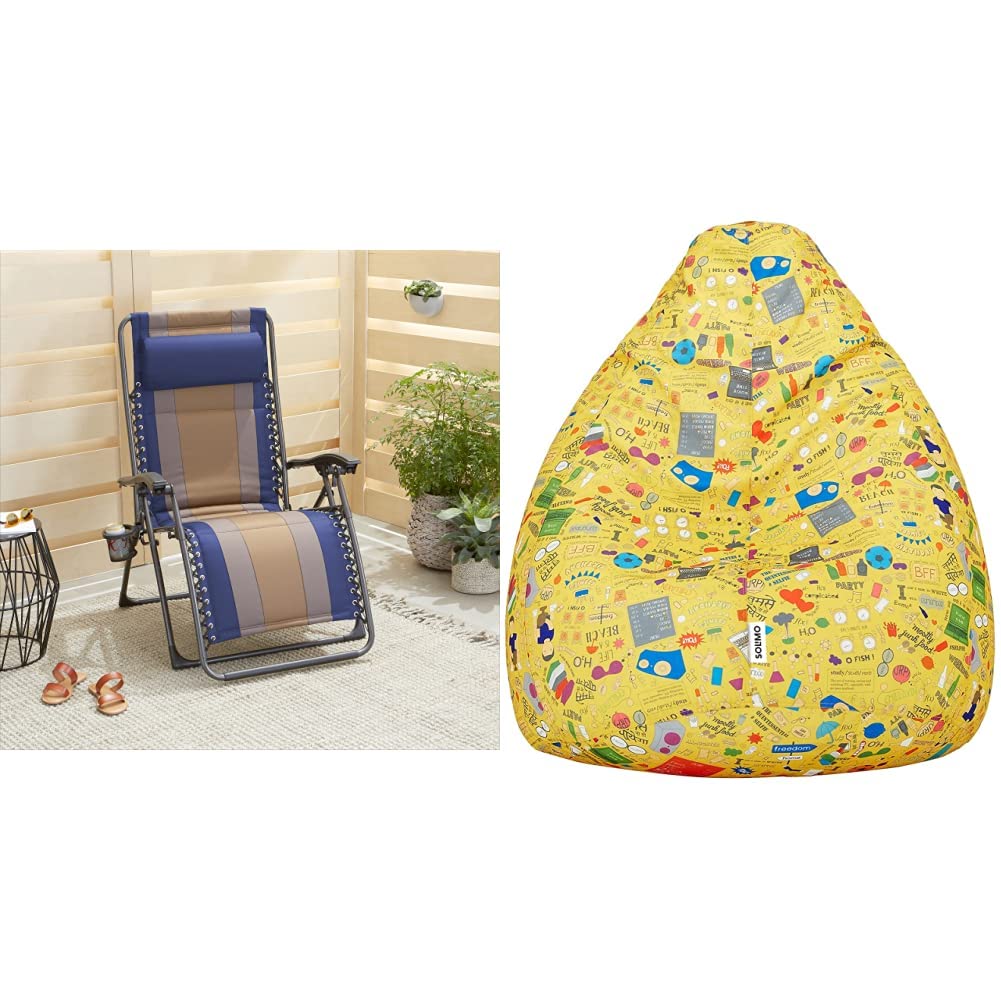 AmazonBasics Padded Zero Gravity Chair Blue and Amazon Brand Solimo