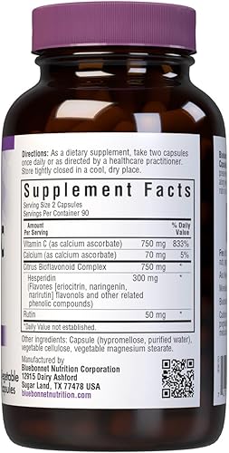 Miniatura 7 de Bluebonnet Nutrition Mega Bio-C Formula Cápsulas vegetales, vitamina C tamponada de alta potencia, para la salud inmunológica, sin soja, sin gluten,