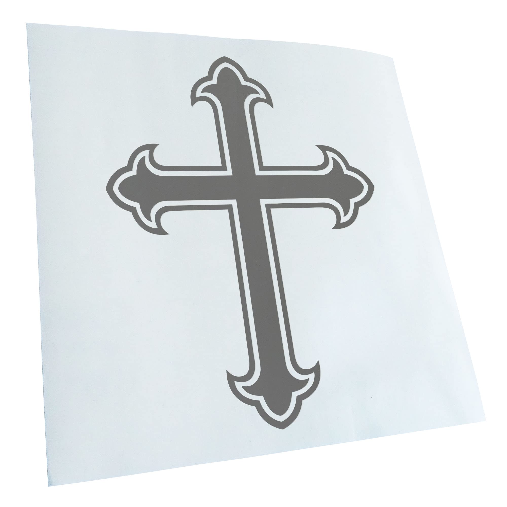Kiwistar - Car Sticker - Grey - 40 x 31 cm Lily Cross - Knight's Cross - Old Cross - Rear Window Car Sticker Weatherproof for Car Truck Moped Truck - Sticker Exterior Self-Adhesive Tuning Accessories