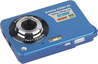 Mini Câmera Digital, Zoom 8x, Tela de 2,7 Polegadas, Com Luz de Preenchimento, Recarregável e Memória, 4K 48MP, Câmera de Vlogging para Crianças, Estudantes, Presentes para (Azul)