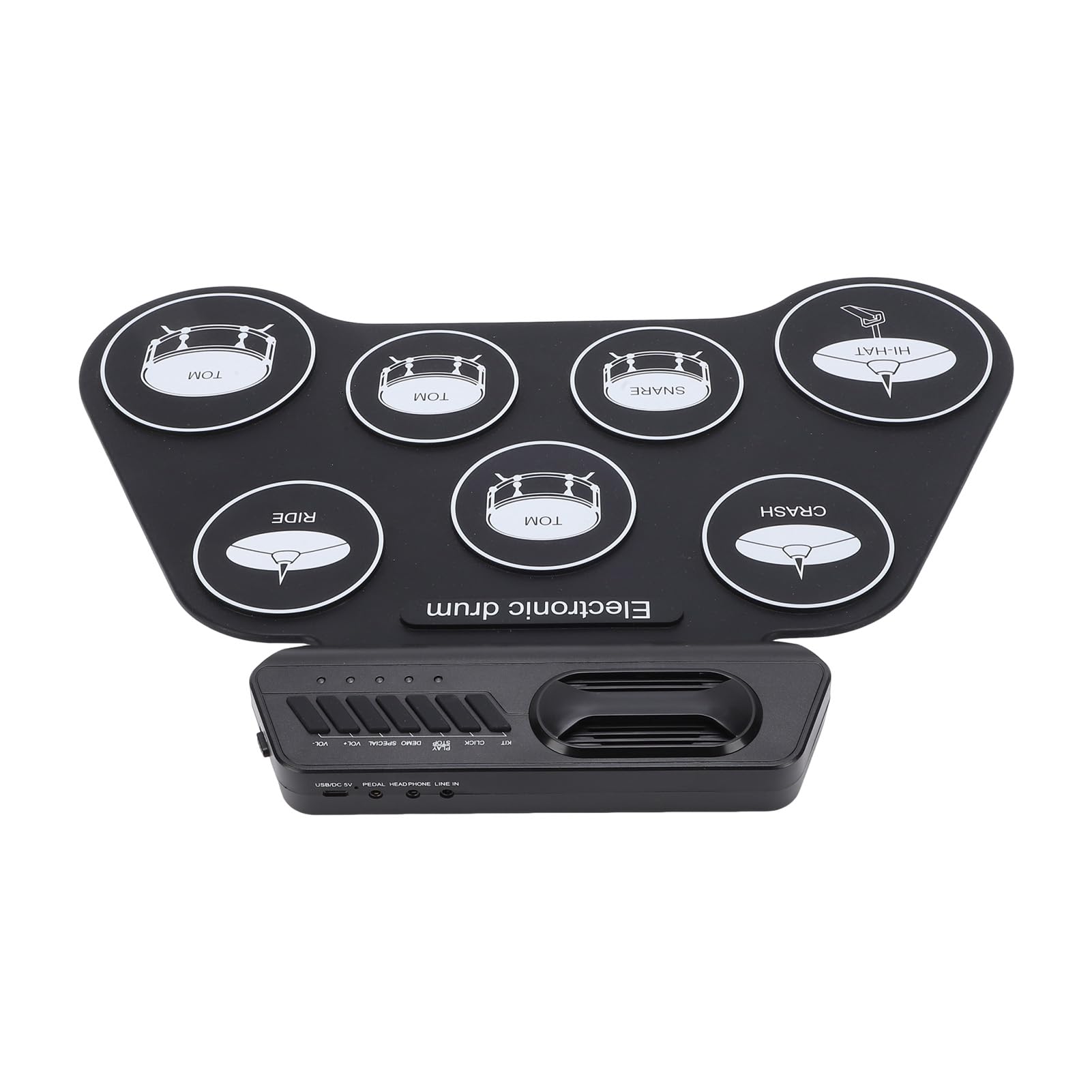 Batería Electrónica Silenciosa, Set Silicina Suave Septimo con Metrónomo Integrado, para Práctica Casera Educación Musical Niños y Adultos Aprendizaje Regalo