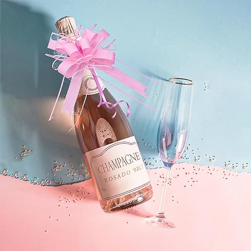 Miniatura 92 de WEWILUCK Lazos de regalo para regalos, lazos rosas para envolver regalos, lazos de regalo con cinta para bodas, despedidas de soltera y decoración