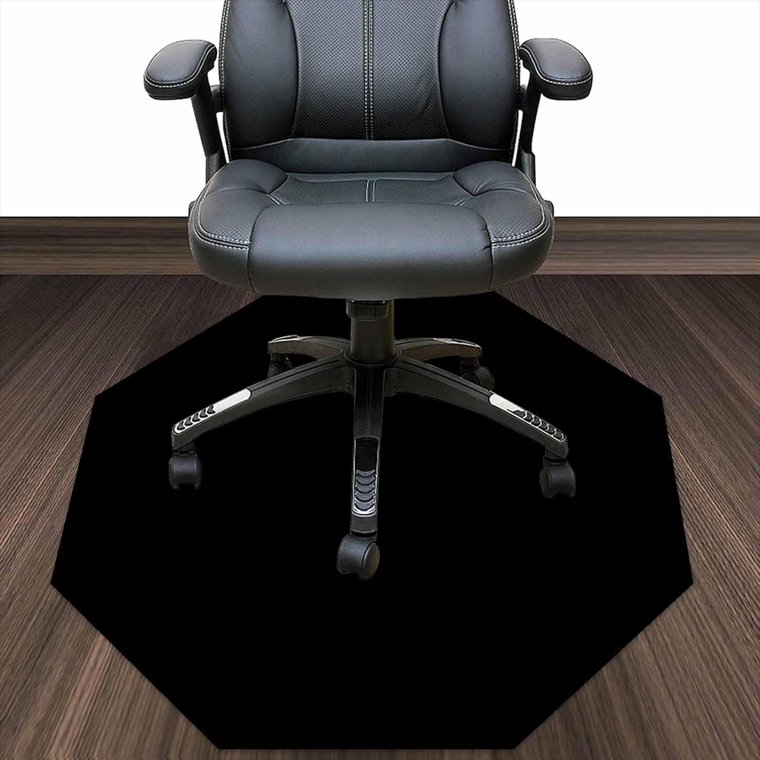 Black Chair Mat for Hardwood and Tile Floor Custom Desk Chairs Mats Non-Slip Floors Protector for Office Rolling Chair, Computer Gaming Room, Personalized Gifts 35.8 Inch