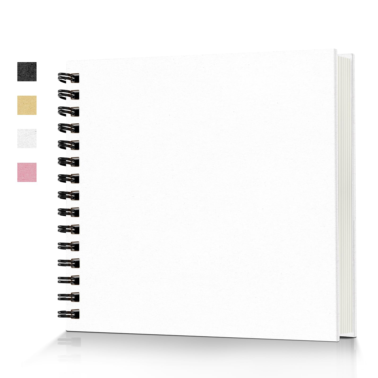 Popotop 10x10 Inch Scrapbook Photo Album, 60 Page Decorative Kraft Paper Book for 4x6 8x10 Pictures, DIY Memory Photo Albums as Gifts for Wedding Baby Christmas School Family