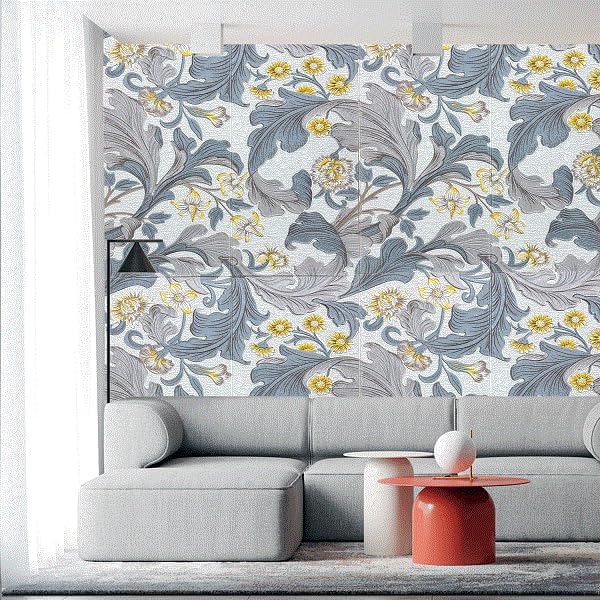 Odzeni Vintage Floral 3D Foam Wallpaper, Grey Gold Grey Gold Flower - Image 5