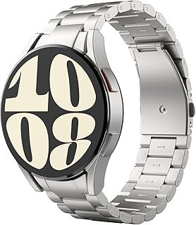 سوار من التيتانيوم متوافق مع ساعة سامسونج جالاكسي 6 5 4 مقاس 40 ملم 44 - كلاسيك 43 47 برو 45 42 46 معدني بديل