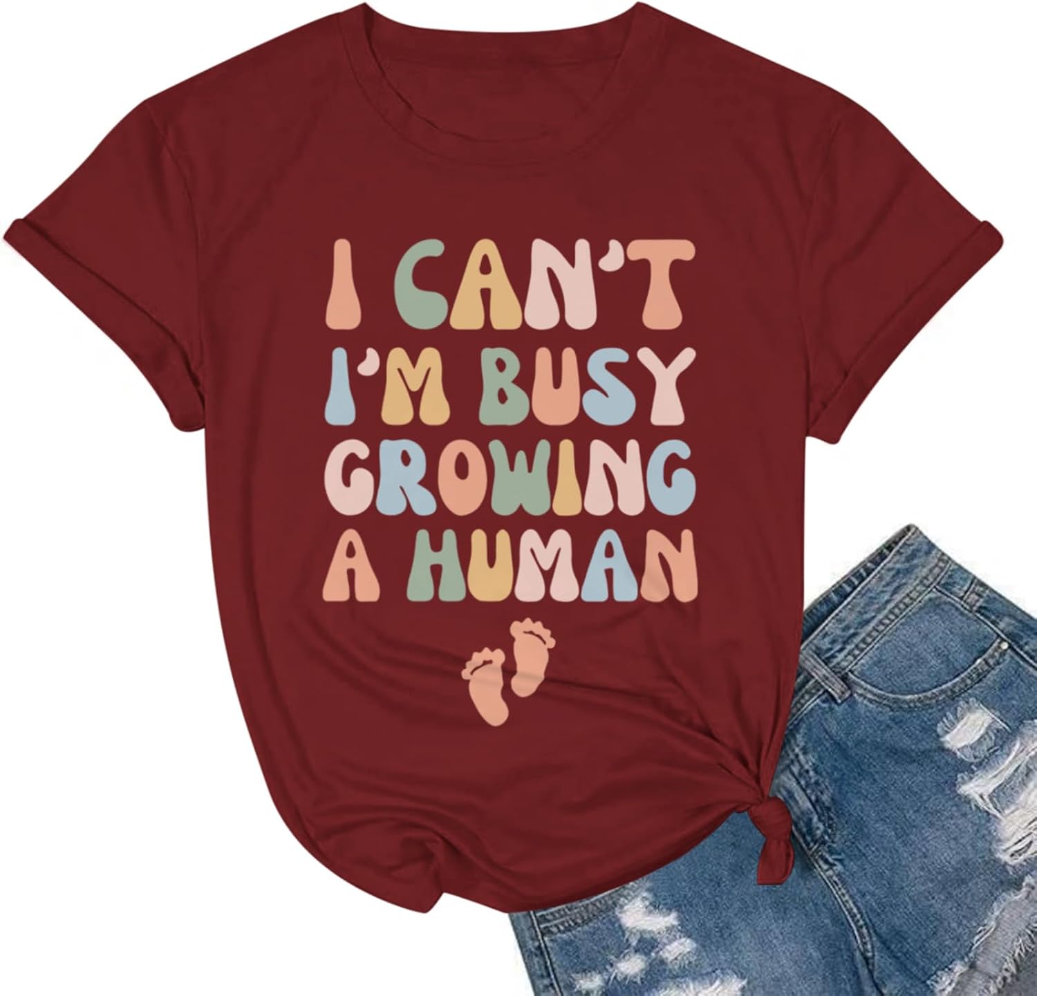 Pregnancy Announcement Shirts Growing A Human Shirt Women Cute Funny Graphic Maternity Tees Pregnant Mom Gifts Tops