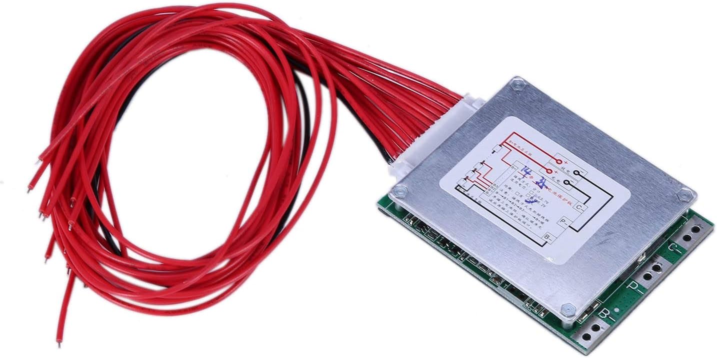 Liseng 14S 52V 35A Lithium Battery Charging Protect Module, BMS PCB Board for E-Bike EScooter Balance Charging, Over-Discharge, Temperature Protection