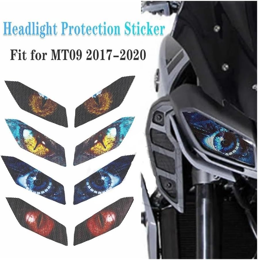 Motorbike Tank Pads for YA&MAHA 2017-2020 MT09 MT-09 Motorcycle Accessories Headlight Protector Sticker Decal Head Light Decal