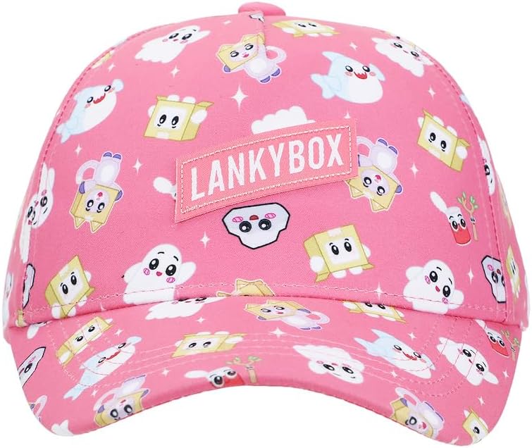Bioworld LankyBox Characters All-Over Print Youth Pink 5 Panel Curved Brim Hat
