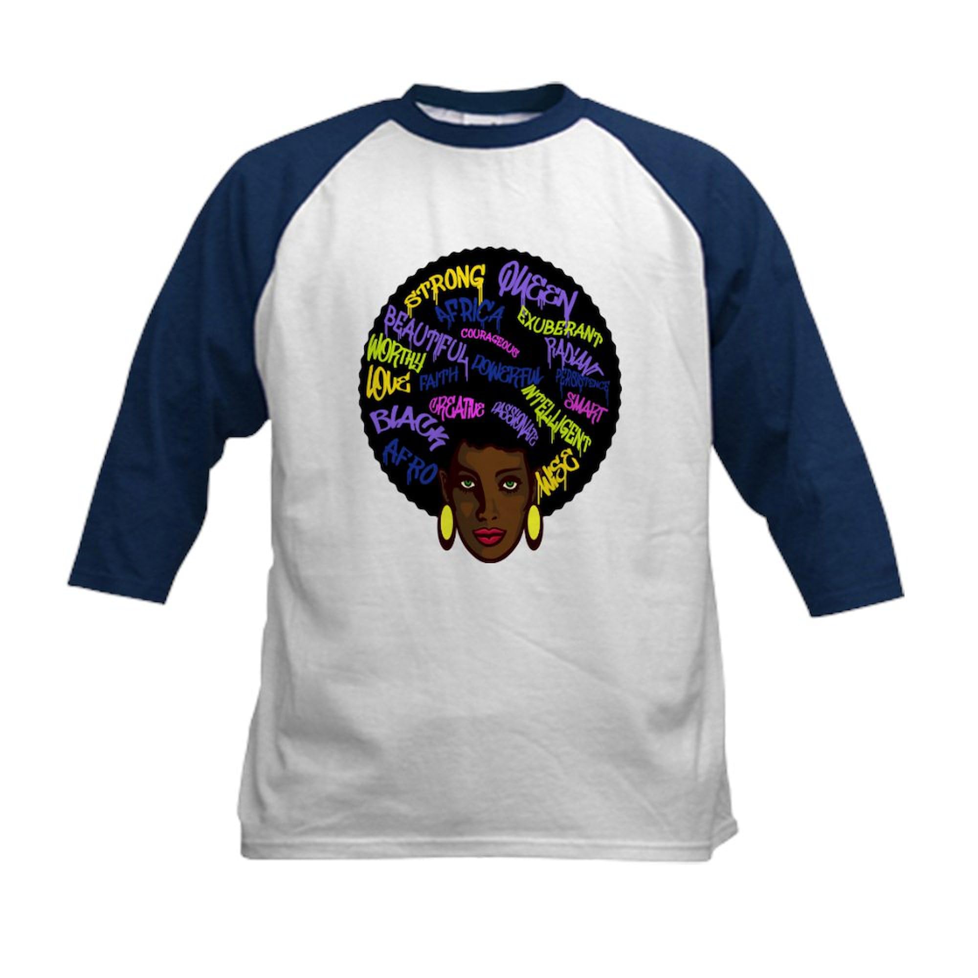 CafePress African Woman Black History Month Baseball Jersey Kids Cotton Baseball Jersey, 3/4 Raglan Sleeve Shirt