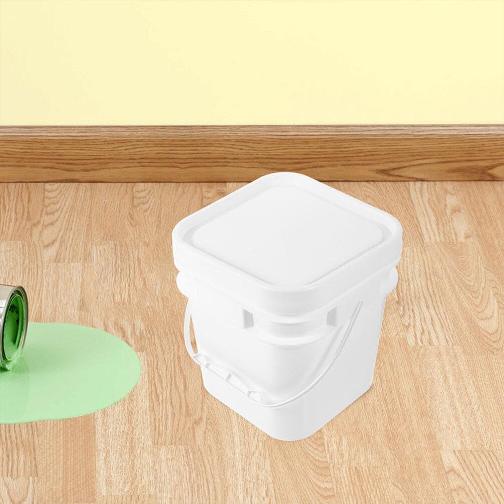 Luxshiny 2pcs Reusable Plastic Paint Bucket with Handle Container with Lid Lightweight Pail for Oil Paint Capacity for Home and