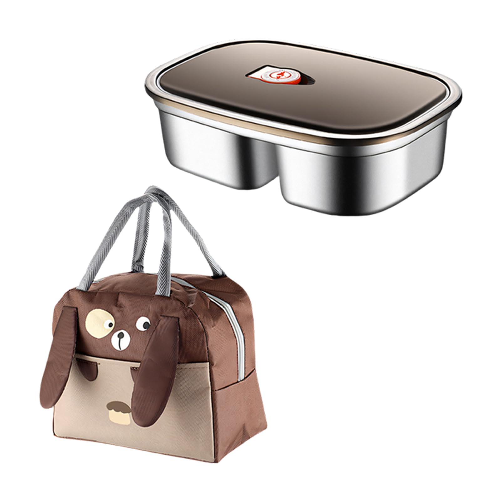 Jazuaiao D Meal Prep Foo Container Set In Stainless Steel, Rectangular Lunch Box With Carry Bag For Campus Ays, Packe Mains Steel Lunch Bag School Work Commute Foo