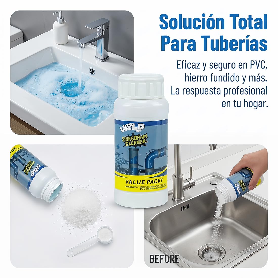 Drainelix Espuma, Drainelix Desatascador, Turbonet 2.0 Desatascador, Draine-lix Limpiador De Desagües, Desatas-cador Tuberias, Elimina Pelo, Grasa, Jabón y Restos de Comida (3 Botella(330g))