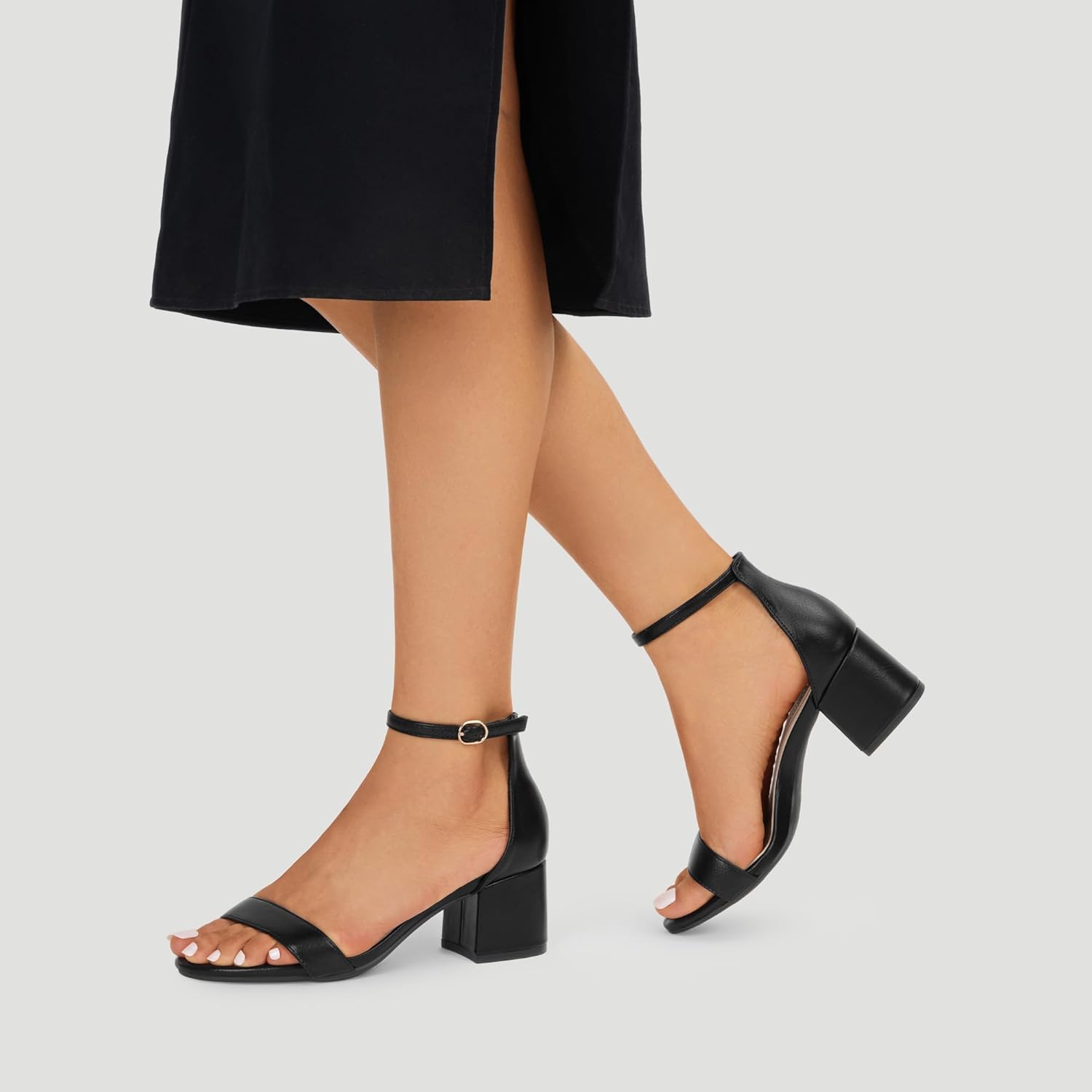 DREAM PAIRS Womens Low-Chunk Low Heel Pump Sandal - Image 2