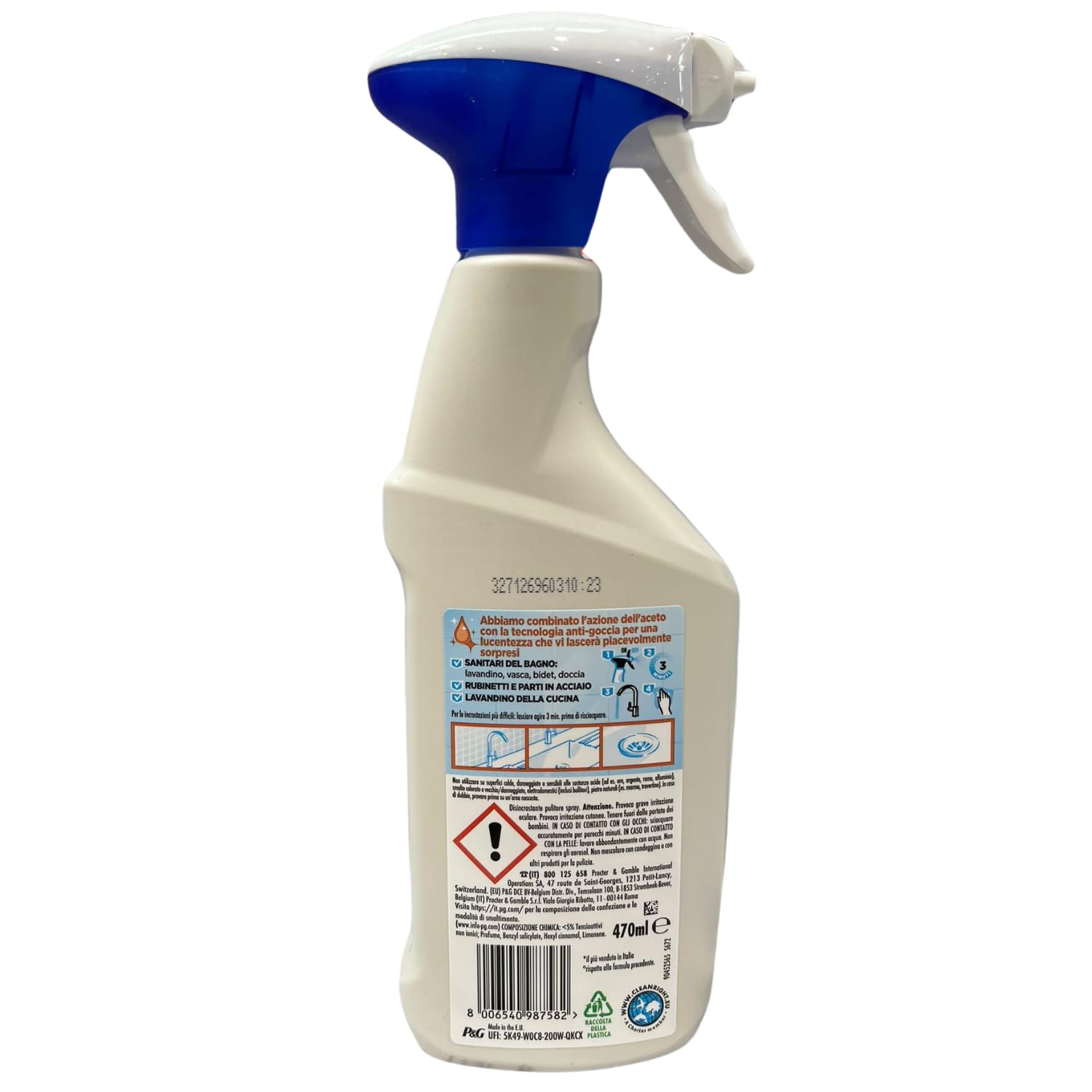 Detergente Spray Acciaio Cucina – 470 ml – Superfici Brillanti Senza Aloni – Variazioni 4/8/12 Pezzi (12)