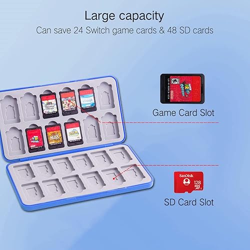 Vista 31 de PERFECTSIGHT 48 Switch Game Card Case for Nintendo Switch OLED Switch Lite, Cute 48 Game Holder Cartridge Case for Game Cards and SD Cards, Kawaii